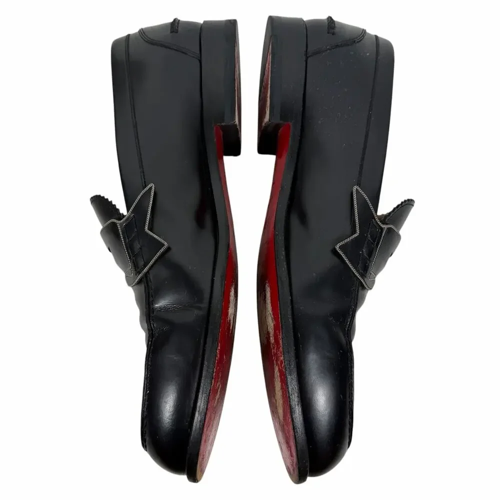 Christian Louboutin Monono Leather Penny Loafer Black Size 45